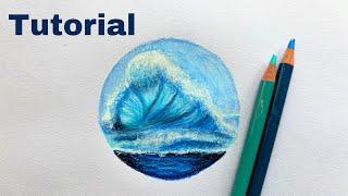 How To Draw Ocean Wave | Color Pencil Tutorial