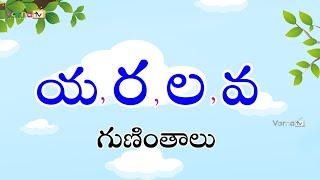 Learn ya ra la va Guninthalu | య,ర,ల,వ గుణింతాలు | ya, ra, la, va guninthalu | Guninthalu in Telugu