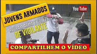 Jovens Armados Invadem Escola e Roubam Arma e Colete de Vigilante