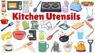 Kitchen Vocabulary in English Kitchen items FOR KIDS! Learning the kitchen items, and utensils  