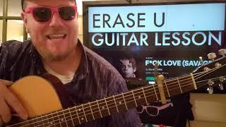 How To Play ERASE U guitar The Kid Laroi // easy guitar tutorial beginner lesson easy chords