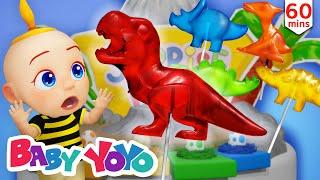 The Colors Song (Surprise Eggs for Dinosaur candy) + more nursery rhymes & Kids songs - Baby yoyo