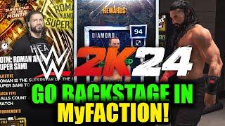 *GO BACKSTAGE IN MyFACTION* Roman And Super Sami Best Method! WWE 2K24 Live Event Tips