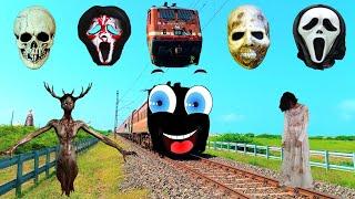 Skeleton Danger Horror Face Train Funny Ghost Video | new horror train face video | train memes