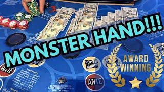 3 CARD POKER in LAS VEGAS! MONSTER HAND!!! #poker #3cardpoker