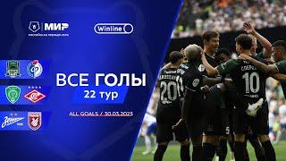 Все голы 30.03.2025 | 22 тур Мир РПЛ 2024/25
