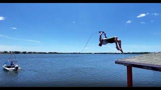 Ben Groen back flip barefoot waterskiing start!! | World Barefoot Center