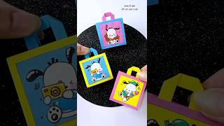DIY mini paper gift bags for your BFF (miniature craft) #shorts #art #craft #love #youtubeshorts