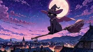 The Cutest Witchy Cat  Lofi Night  Halloween Lofi To Feel Halloween Is Coming