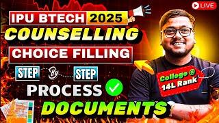 IPU BTech Choice Filling 2025  |  Live Step by Step Process | IPU BTECH Counselling 2025 | IPU