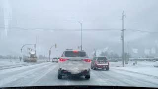 First Snow in Winkler Manitoba// Drive to Work// 20 November 2024