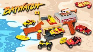 Hot Wheels Baywatch Lifeguard Rescue Station Sto & Go Playset & Baywatch 5-Pack (1995) Retro Review