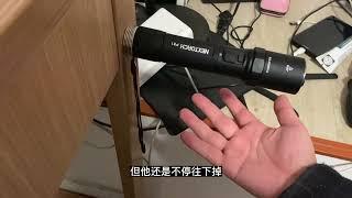 Nextorch P81 flashlight bottom plus magnetic suction test 纳丽德P81底部加磁铁测试