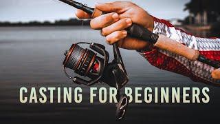 How to CAST a Spinning Rod & Reel For Beginners - Updated!