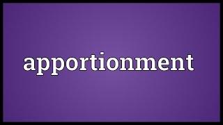 Apportionment Meaning