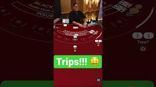 TRIPS AND SPLIT! #poker #casinogame #money #blackjack #casinogames #gamblinggames #bigwin #casino