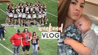 Football game with the fam, sick baby, cleaning carpets vlog!