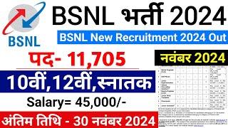 BSNL 11705 Posts Recruitment 2024 Out | BSNL | Govt Jobs Nov 2024 | Sarkari Result | Work From Home