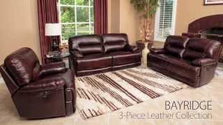 Abbyson Living - Dark Brown Leather Sofa Set