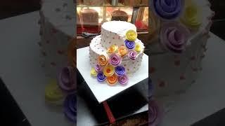 step cake Rose   cake part 1