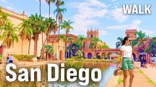 SAN DIEGO, California 4K Walking Tour | BEACH WALK & SUNSET City Walk with Captions [4K/60fps]