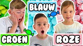 DE HELE DAG BLAUW SNOEP VS DE HELE DAG GROEN SNOEP !!  - De Bakkertjes #589