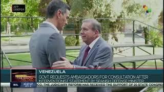 Venezuela recalls its ambassador to Spain for consultation after interfering declarations