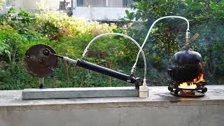 How to make a steam engine from a car shock absorber