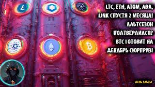 LTC, ETH, ATOM, ADA, LINK спустя 2 месяца! Альтсезон подтвердился? BTC готовит сюрприз на декабрь?