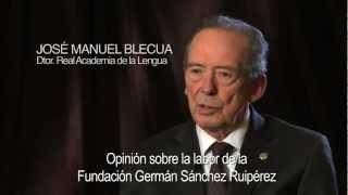 José Manuel Blecua opina de la Fundación Germán Sánchez Ruipérez