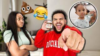 NUTELLA POOP PRANK ON OUR TODDLER! *Hilarious Reaction*