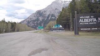 Driving to Alberta - British Columbia Border. Rocky Mountain Scenery on Crowsnest Highway.