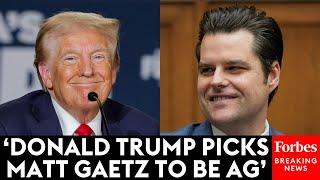 BREAKING NEWS: Donald Trump Selects Matt Gaetz To Be His Attorney General