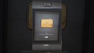 Evolution of Gold Play Button 2014-2022 i know you can get this one day#youtubeshorts