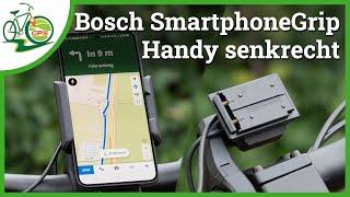 Handy senkrecht im Bosch SmartphoneGrip  Top Navigation dank 90° Adapter