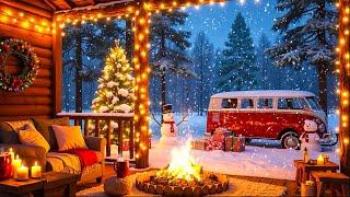 Relaxing Christmas Music Snow Falling ️ Cozy Christmas Ambience Music Christmas Fireplace Ambience