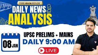 Daily Newspaper Analysis | 8 January 2025 | The Hindu and Indian Express | UPSC | Shubham Sisodiya