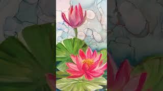 Lotus Bloom in Dreamy Waters, original oil painting, wall art decor for bedroom, for livingroom