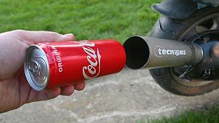 EXPERIMENT COCA COLA CAN IN 100°C MOTORCYCLE EXHAUST