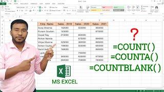 MS Excel - COUNT, COUNTA, COUNTBLANK Function | Use of COUNT, COUNTA, COUNTBLANK in Microsoft Excel