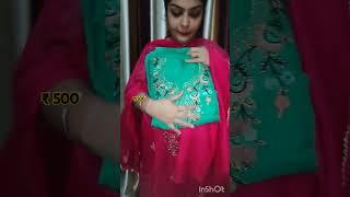 Beautiful Orgenza Suits with pure dupatta only ₹ 500#viralreelschallenge  #Youtube  097282 82086