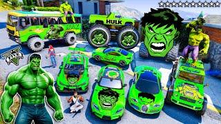 GTA V - Stealing HULK SUPER CARS with Franklin and Hulk | (Real Life Cars #143)