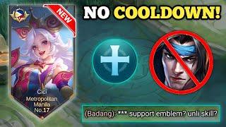 BUFFED CICI, BROKEN EMBLEM VS. BADANG (no cooldown!) | CICI NEW STARLIGHT SKIN -MLBB