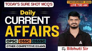 1st November Current Affairs 2024 | Current Affairs Today Odia | Current Affairs By Bibhuti Sir