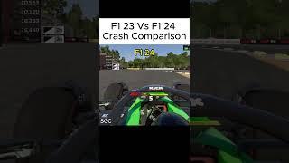 F1 23 Vs F1 24 Crash Comparison Ft Ferrari and KICK Sauber #racing #shorts #f1   #f124   #f123