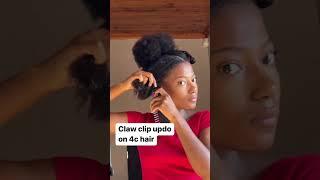 Claw clip hairstyle  on thick 4c hair by @ivonenum #hairstyleideas #naturalhairstyles #4chairstyles