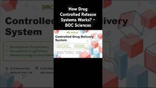 #controlledrelease #drugdeliverysystem #nanotechnology #pharmatech #drugformulation #bocsciences