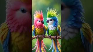 Lovebirds dance lightly, and romantic love quietly bloom #ai #zeshanai#nature#art#shorts #pets #mzai