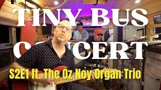 The Oz Noy Organ Trio on a tiny bus playing 'Let The Music Take Your Mind'