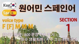 원어민 스페인어 / Type F [F] M M M [Section 1] 원어민 발음 / 짧고 쉬운 800문장 연속 듣기